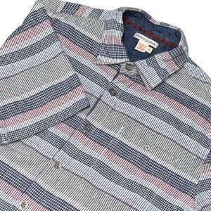 Carbon2Cobalt Plaid Shirt Short Sleeve Button‎ Up Casual Top Men's Size Small